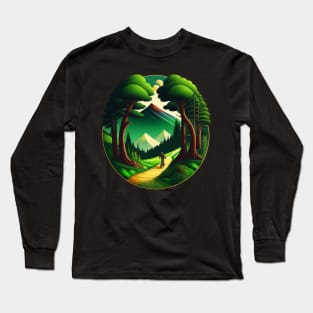 forest nautre mountain bike Long Sleeve T-Shirt